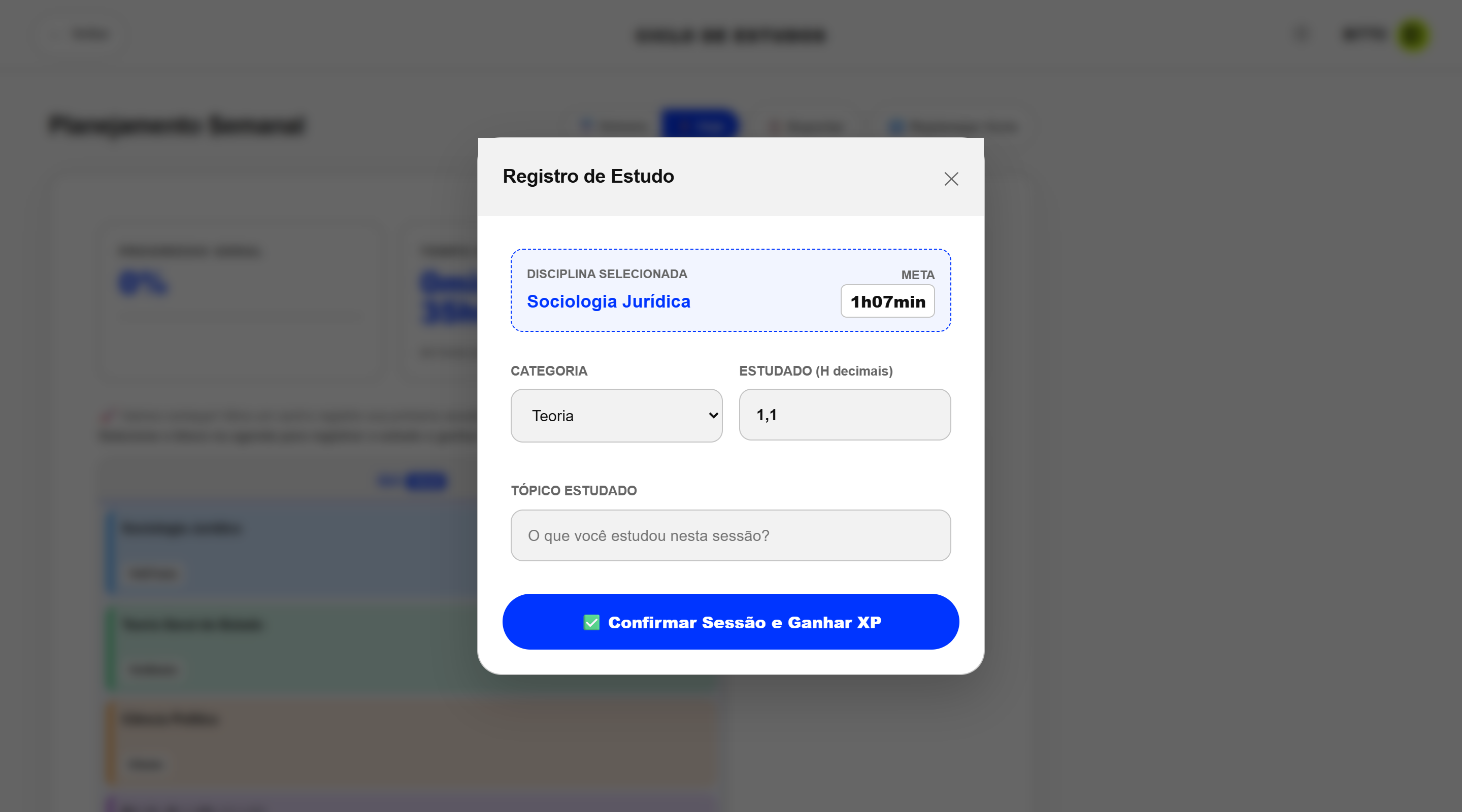 Planejador de estudos inteligente do BITTO