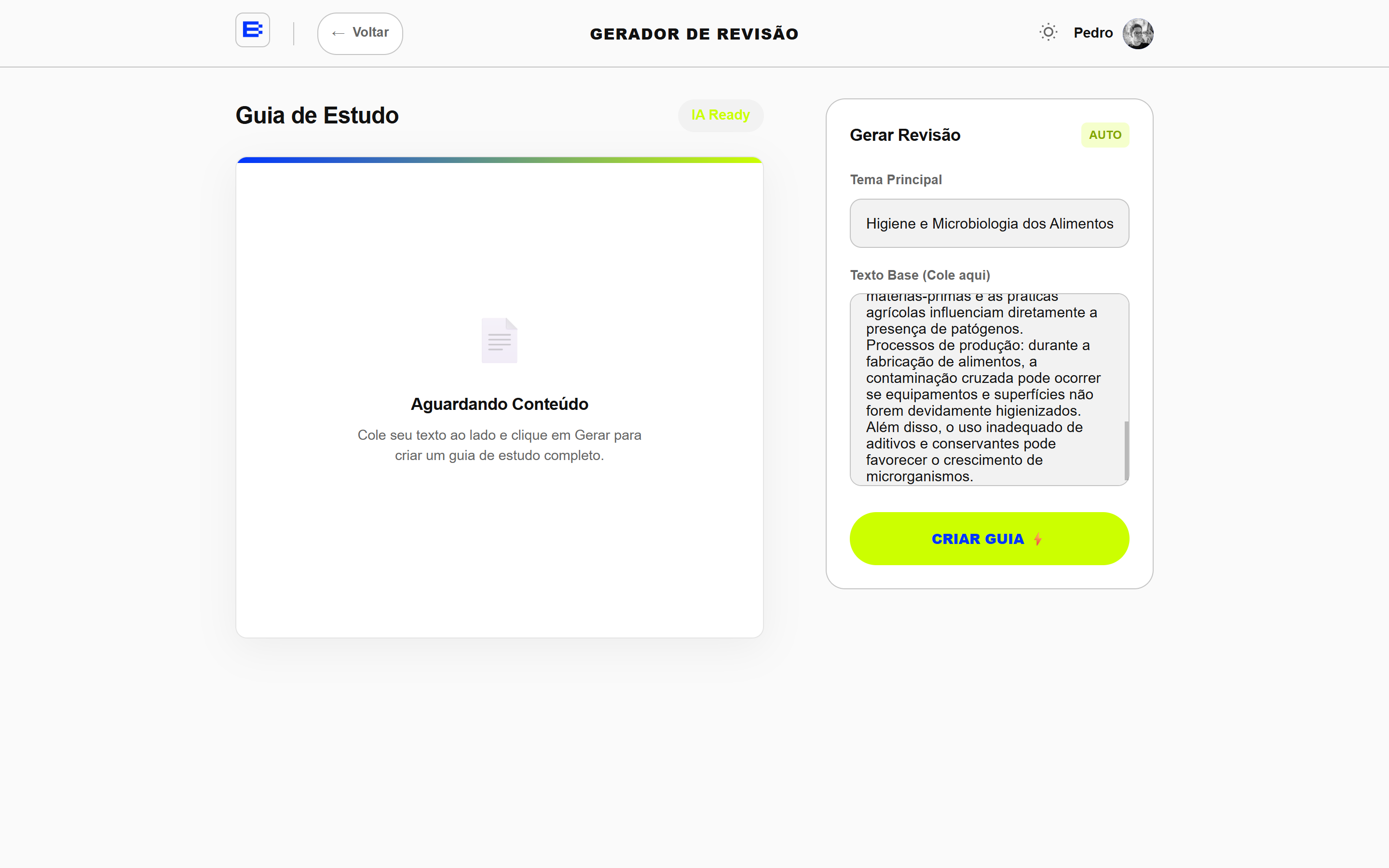 Gerador de revisões automáticas com IA no BITTO