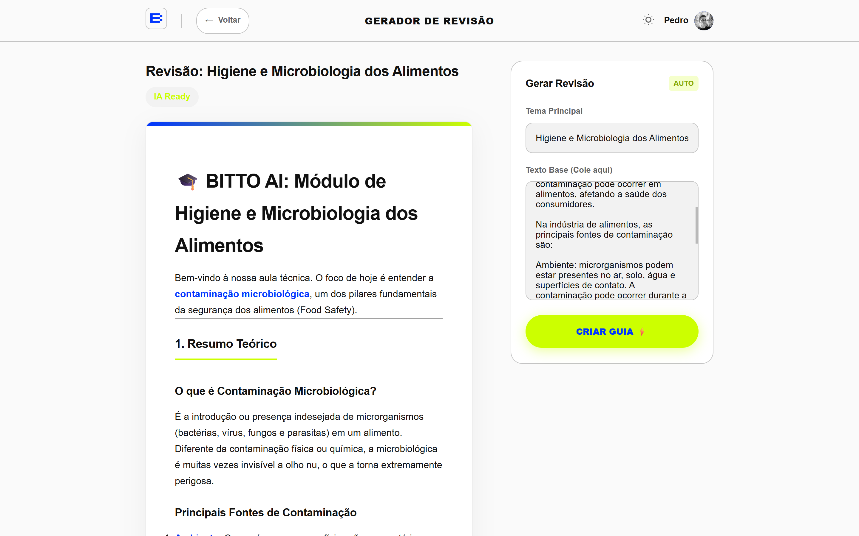 Resumo gerado automaticamente pela IA do BITTO